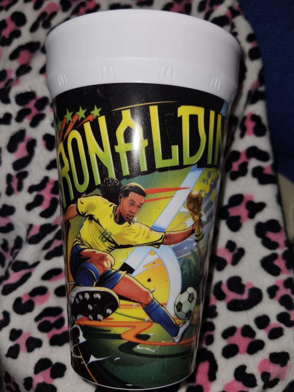McDonald's White Top Ronaldinho Soccer Graphic Cup